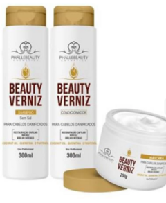 KIT P.BEAUTY VERNIZ SHAMPOO CONDICIONADOR E MASCARA - comprar online