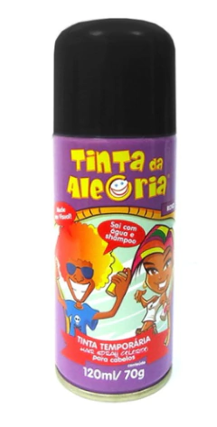 Spray para Cabelo Tinta da Alegria Preto 120 ML