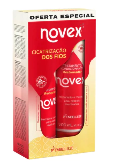 KIT NOVEX SHAMPOO E CONDICIONADOR CICATRIZACAO FIO 300ML