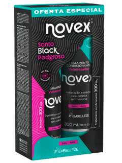 KIT NOVEX SHAMPOO E CONDICIONADOR SANTO BLACK PODEROSO 300ML