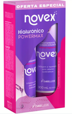 Shampoo e condicionador Novex Hialurônico PowerMax Harmonização capilar KIT