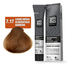 COLORACAO PROFISSIONAL YAMA NANO INFUSION 7.17 LOURO MEDIO ACINZENTADO MARROM 