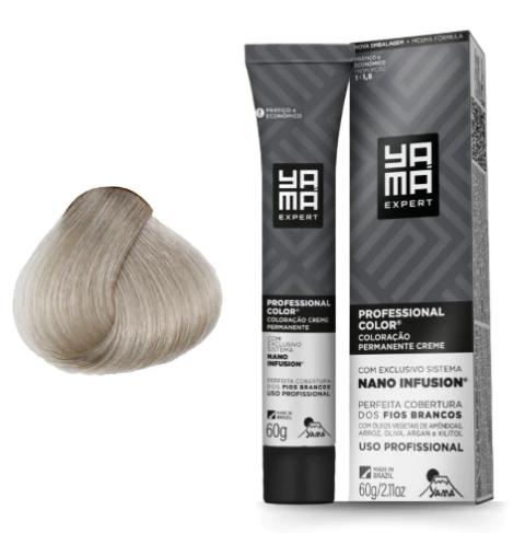 COLORACAO PROFISSIONAL YAMA NANO INFUSION 12.11 LOURO EXTRA CLARO CINZA