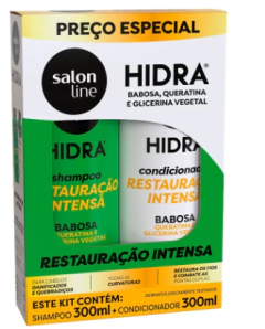 KIT SALON LINE SHAMPOO E CONDICIONADOR HIDRA BABOSA 300ML