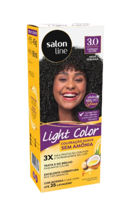 Coloração Salon Line Light Color Profissional 3.0 Castanho Escuro
