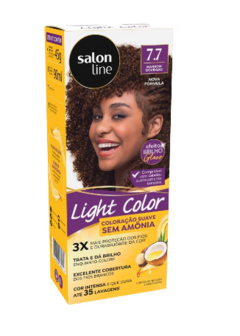Coloração suave Light Color 7.7 Marrom Dourado Salon Line