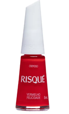 Esmalte Risqué Vermelho Cremoso Vermelho Felicidade 8ml