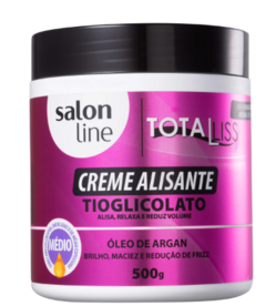 CREME ALISANTE SALON LINE MEDIO OLEO DE ARGAN 500G - Bazar do Cabeleireiro | Produtos de Perfumaria para uso profissional e domestico. Melhor loja de perfumaria de Recife e Regiao metropolitana