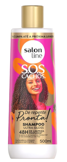 SHAMPOO SALON LINE S.O.S CACHOS ULTRA GLOSS DE REPENTE PRONTA 500ML  