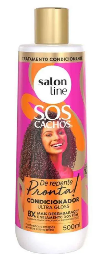 CONDICIONADOR SALON LINE S.O.S CACHOS ULTRA GLOSS DE REPENTEPRONTA 500ML