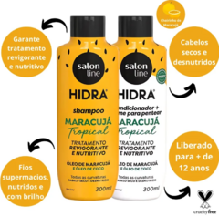 KIT SALON LINE SHAMPOO E CONDICIONADOR MARACUJA HIDRA 300ML - Bazar do Cabeleireiro | Produtos de Perfumaria para uso profissional e domestico. Melhor loja de perfumaria de Recife e Regiao metropolitana