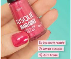 ESMALTE RISQUE MANICORES FACO PINX EM CASA 8ML