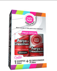 KIT NATUHAIR SHAMPOO E CONDICIONADOR FORCA E CRESCIMENTO 450ML na internet