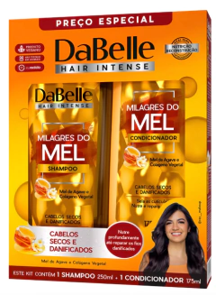 KIT DABELLE SHAMPOO E CONDICIONADOR  MILAGRES DO MEL 450ML