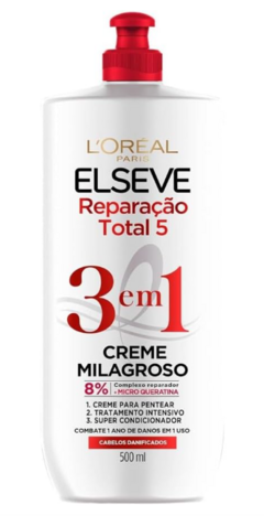 CREME MILAGROSO ELSEVE 3EM1 REPARACAO TOTAL 5 500ML