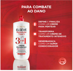 CREME MILAGROSO ELSEVE 3EM1 REPARACAO TOTAL 5 500ML - Bazar do Cabeleireiro | Produtos de Perfumaria para uso profissional e domestico. Melhor loja de perfumaria de Recife e Regiao metropolitana