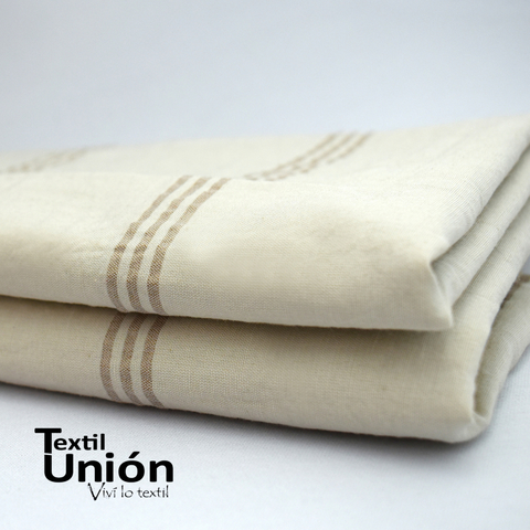 TUSSOR RAYAS BEIGE-CHAMPAGNE