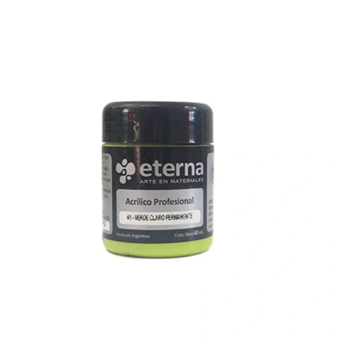 Acrílico Eterna Profesional Verde Claro Permanente x 60 ml