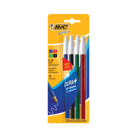 Bolígrafo Bic Opaco x 4 colores