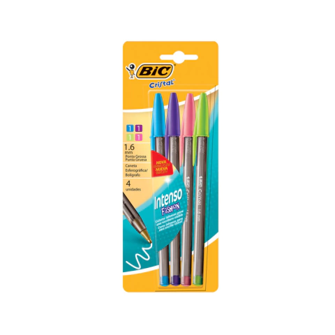 Bolígrafo Bic Cristal Fashion 1.6 x 4 colores