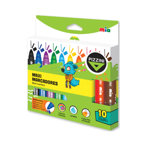Marcadores de colores Pizzini maxi x 10