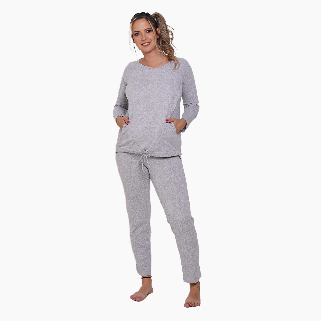 PIJAMA EMBARAZO Y LACTANCIA MANGAS LARGAS - VARIOS COLORES