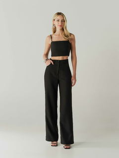 CONJUNTO ROMANA PRETO - HOT PINK 