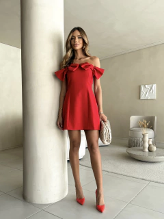 VESTIDO PAULA VERMELHO - HOT PINK 