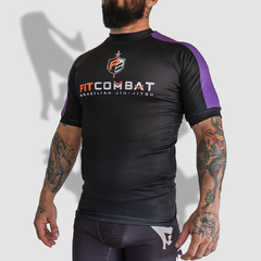 Rash Guard Manga Curta Fit Combat Grad. Roxa