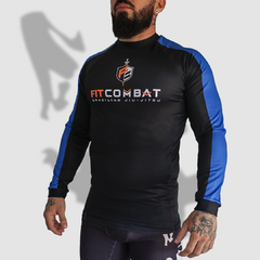 Rash Guard Manga Longa Fit Combat Grad. Azul