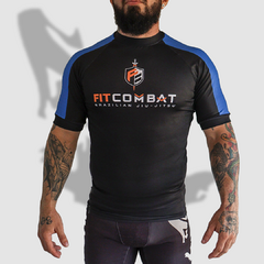 Rash Guard Manga Curta Fit Combat Grad. Azul - comprar online