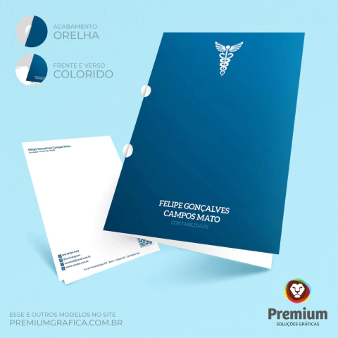 Pasta c/ Orelha Contabilidade Euro