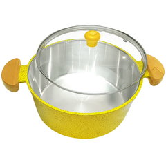 Caçarola em alumínio fundido Lunna com tampa de vidro - Amarelo mesclado - comprar online
