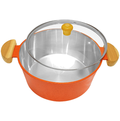 Caçarola em alumínio fundido Lunna com tampa de vidro - Laranja mesclado - comprar online