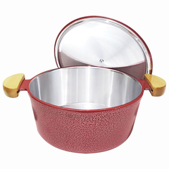 Caçarola em alumínio fundido Lunna - Vermelho craquelado