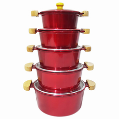 Jogo de caçarolas Lunna - Vermelho verniz - 5 peças - comprar online