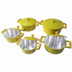 Jogo de caçarolas Colors - Amarelo mesclado - 5 peças