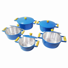 Jogo de caçarolas Colors - Azul mesclado - 5 peças
