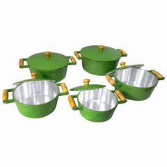 Jogo de caçarolas Colors - Verde mesclado - 5 peças