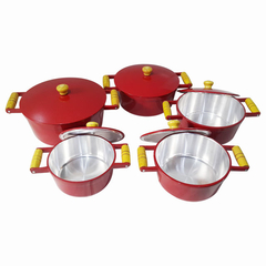 Jogo de caçarolas Colors - Vermelho mesclado - 5 peças
