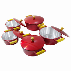 Jogo de caçarolas Colors - Vermelho verniz - 5 peças na internet