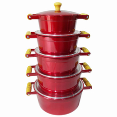 Jogo de caçarolas Colors - Vermelho verniz - 5 peças - Artecook
