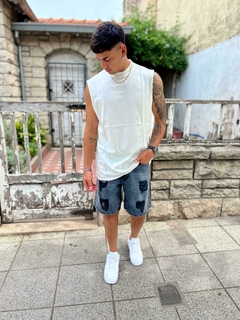 Bermuda mom roturas gris 270 - tienda online