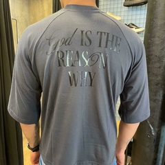 Remera Boxy God gris topo - comprar online