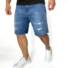 Bermuda mom azul roturas c24 - tienda online