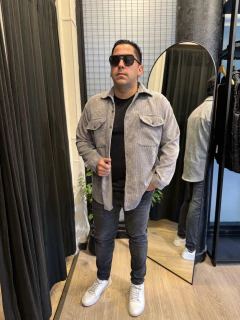 Camisa de corderoy gris - comprar online