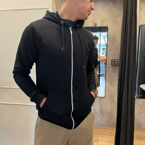 Campera algodon rustica negra