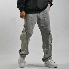 JEAN MOM CARGO GRIS C65