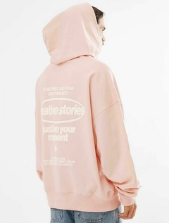 Buzo canguro over creative rosa - comprar online