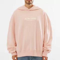 Buzo canguro over creative rosa